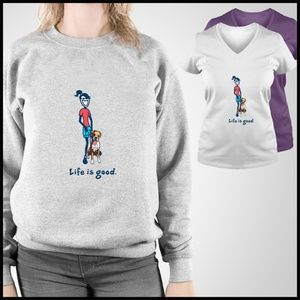 Looking For Life Is Good Boxer Dog T/ Sweat Shirt
